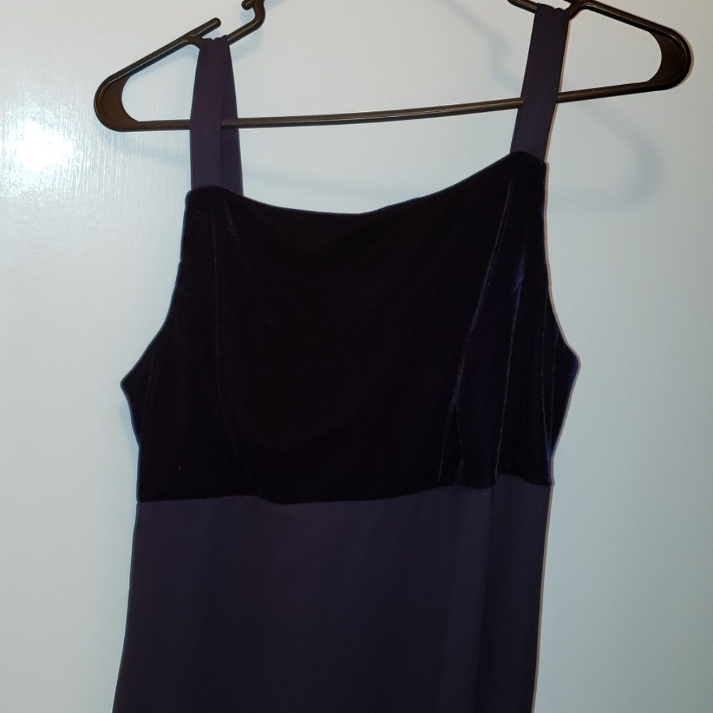 EUC Navy Blue Velvet & Chiffon